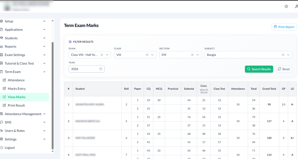 School & College Management System (EduSoft)